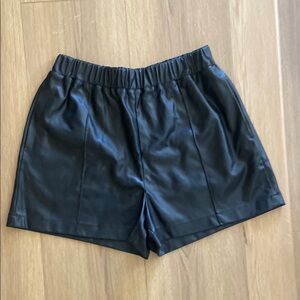 TopShop Black Faux Leather Women Shorts